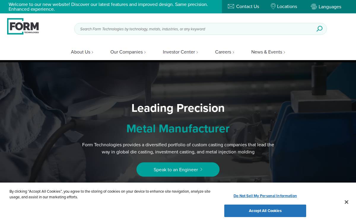 Form Technologies website preview