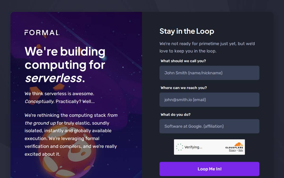 Formalstack website preview