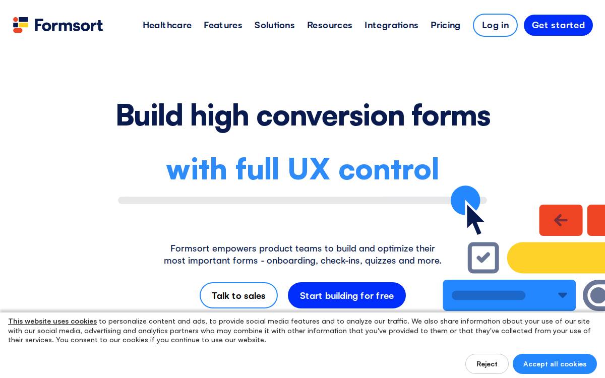 Formsort website preview