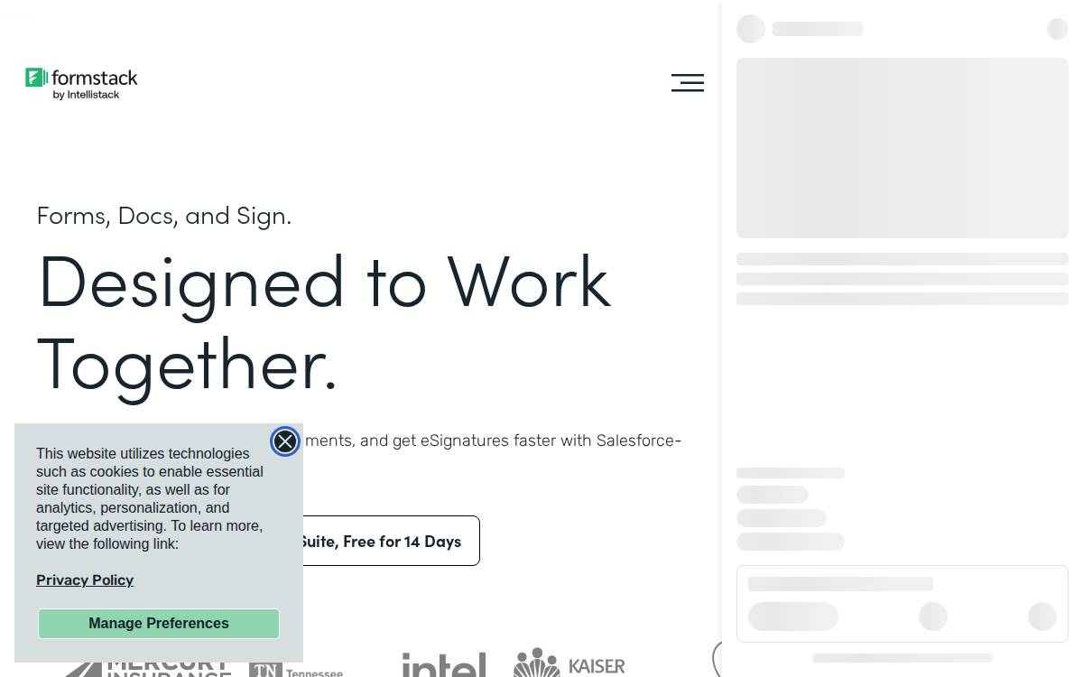 Formstack website preview