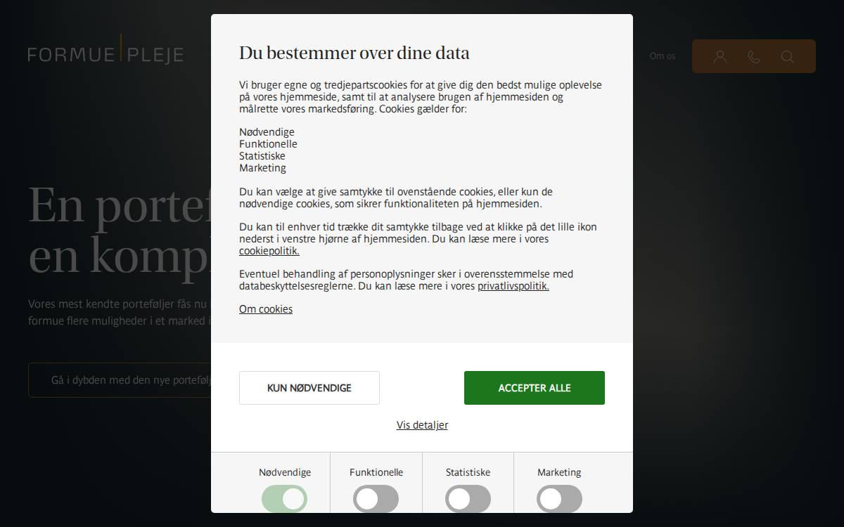 Formuepleje website preview