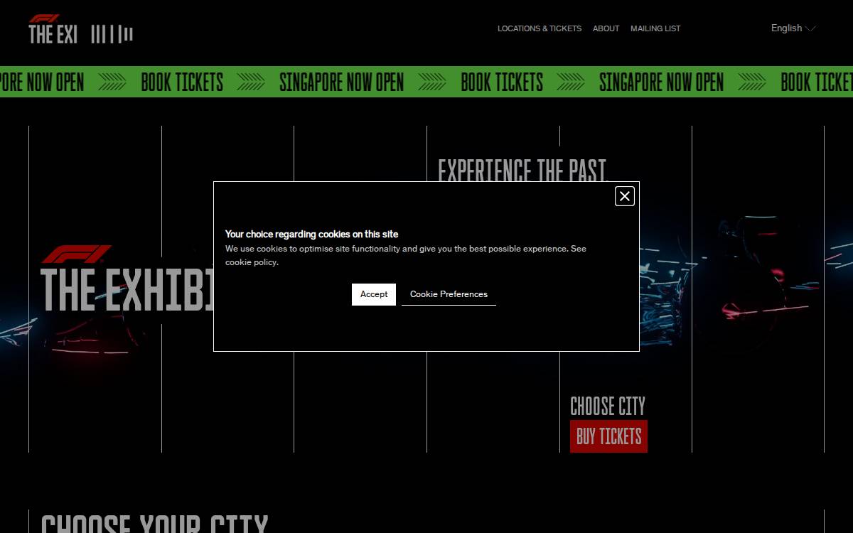 Formula 1 Exhibition website preview