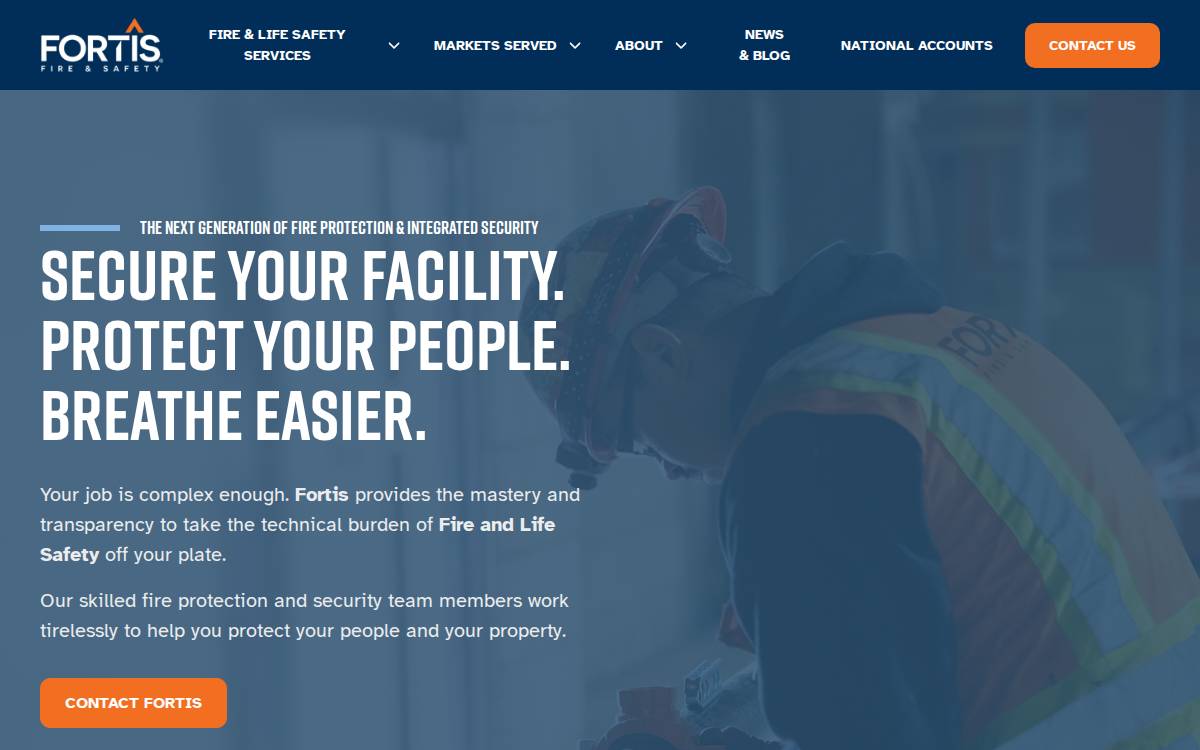 Fortis Fire & Safety website preview