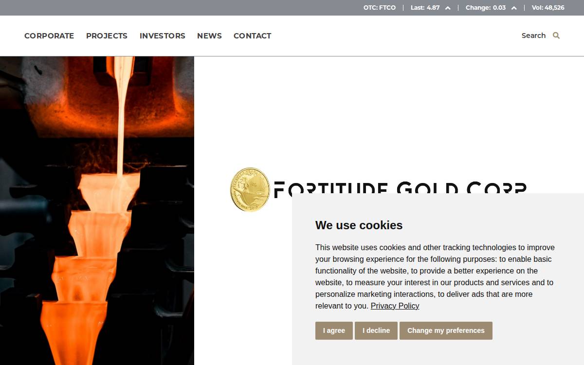 Fortitude Gold website preview