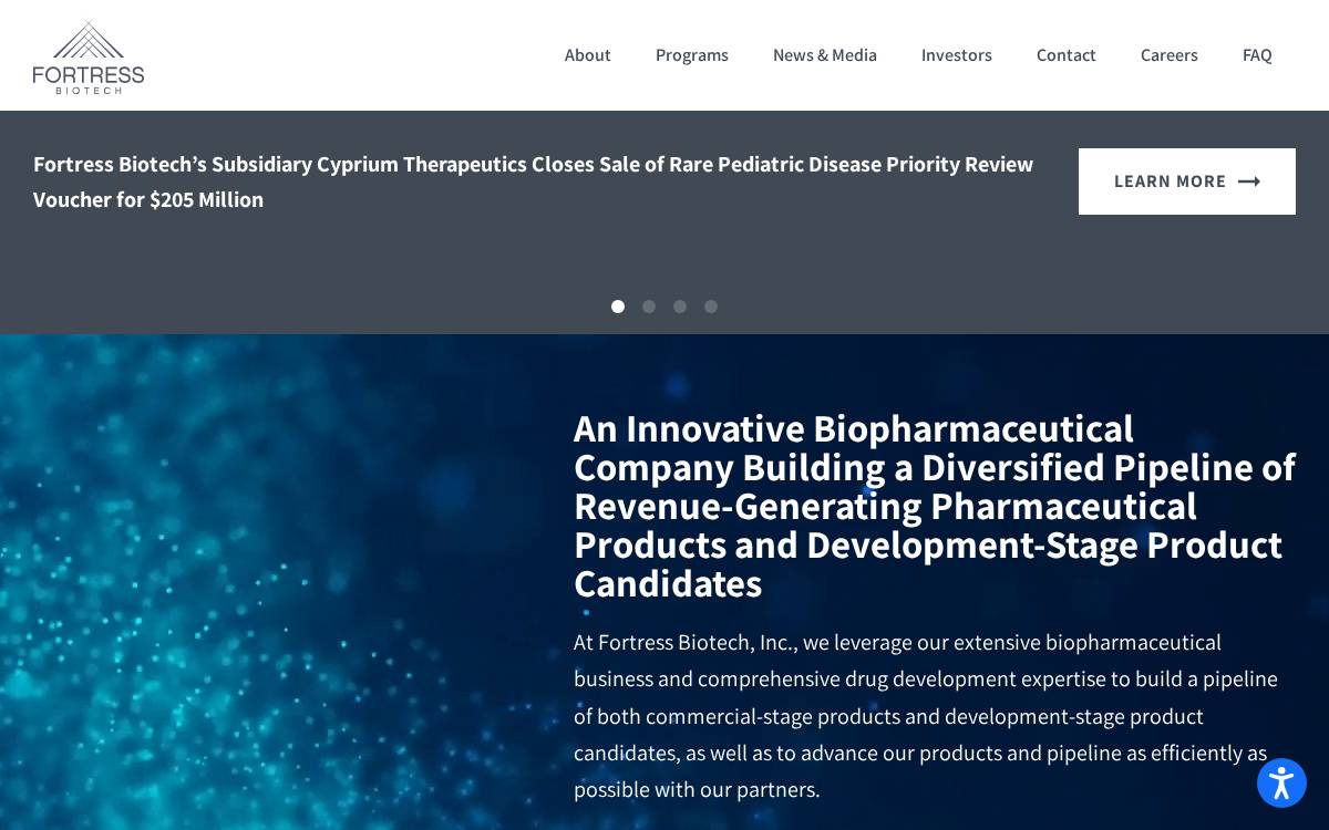 Fortress Biotech website preview