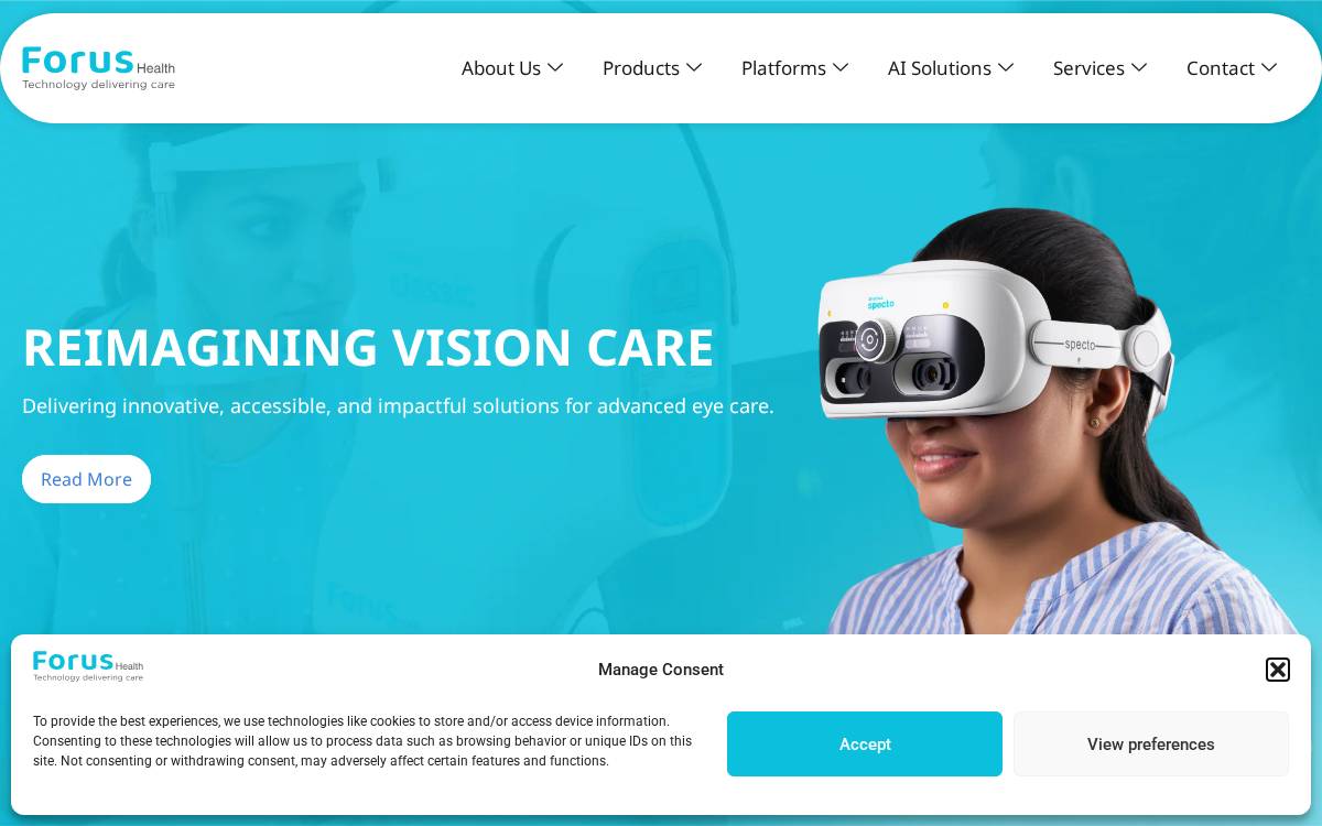 Forus Health website preview