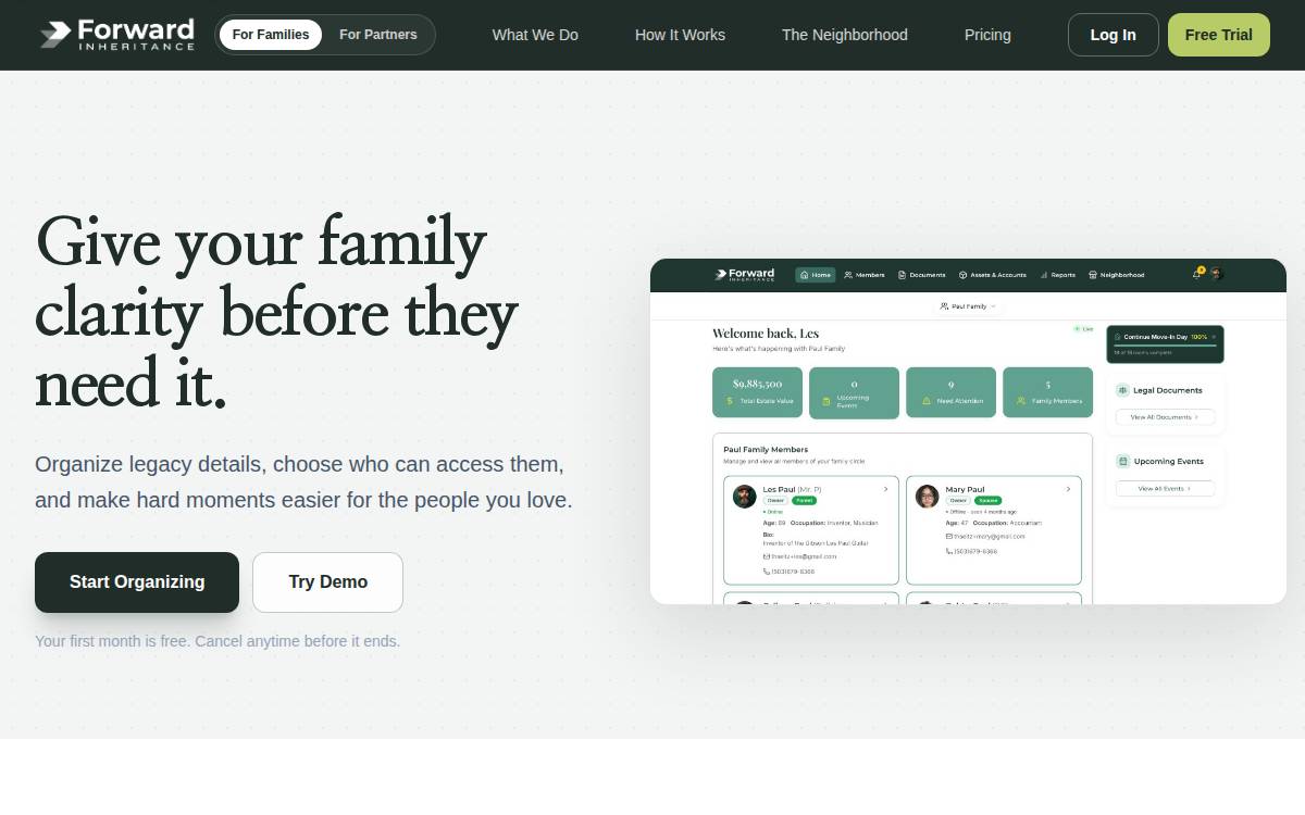 Forwardinheritance website preview