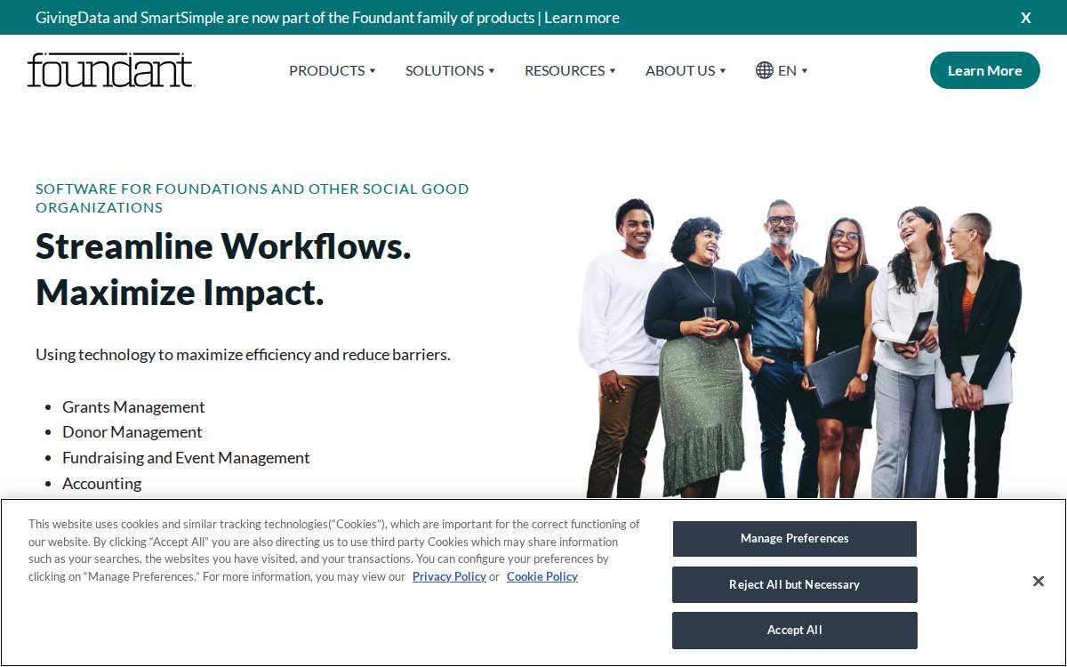 Foundant website preview