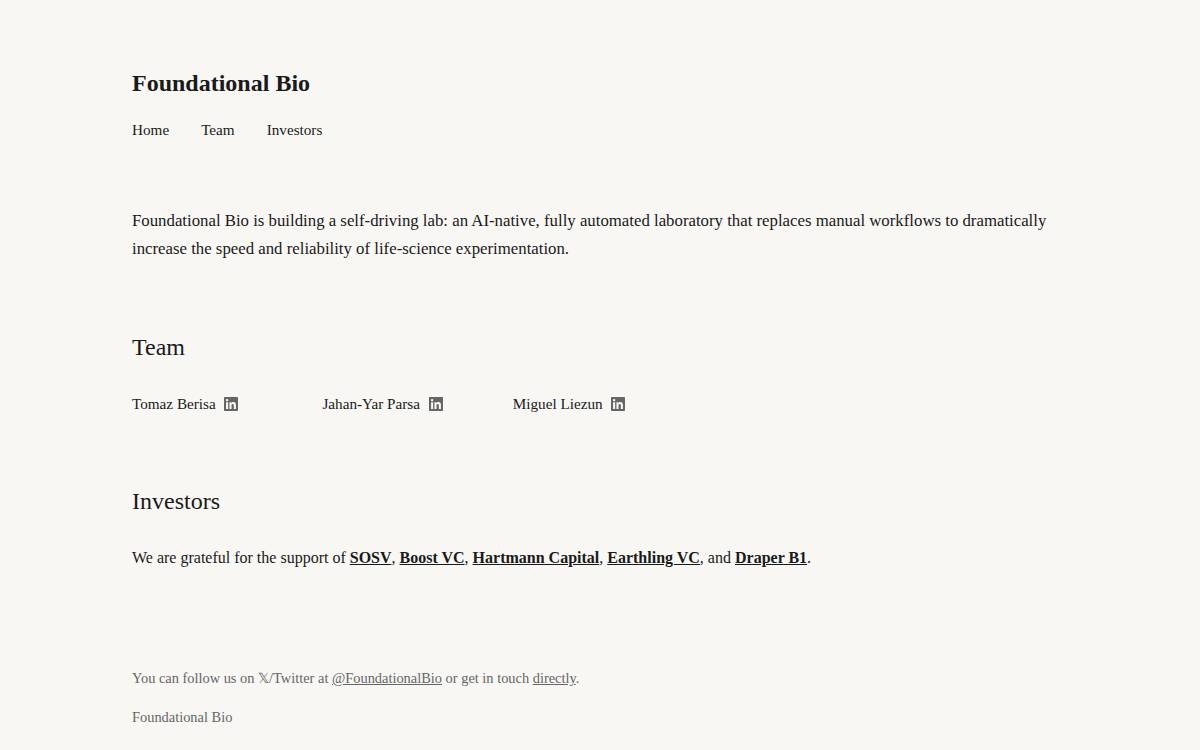 Foundational Bio website preview