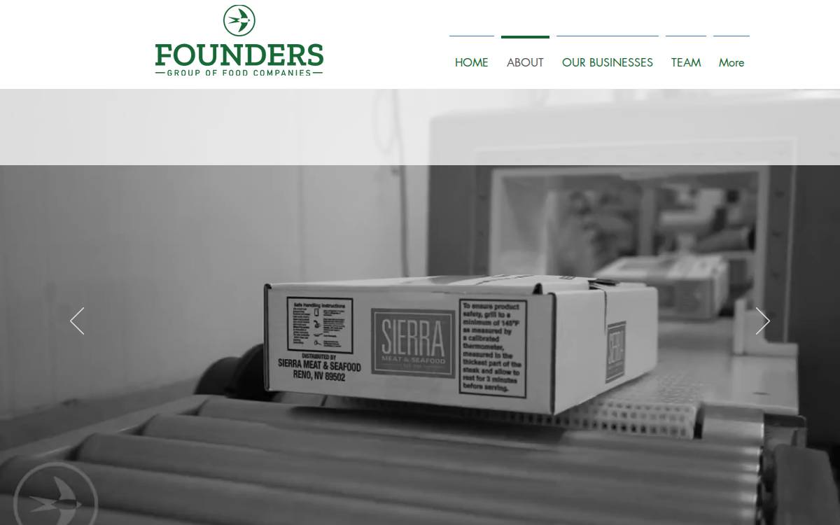 Founders Group of Food Companies website preview