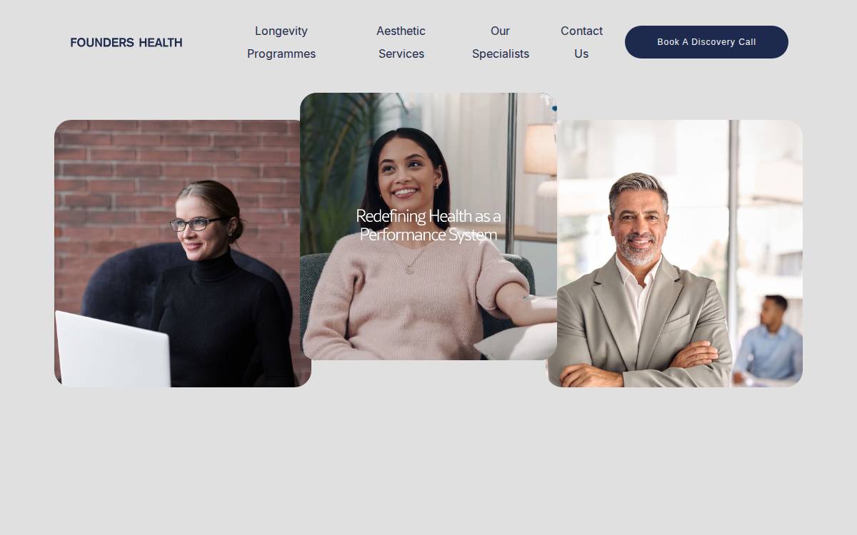 Foundershealth website preview