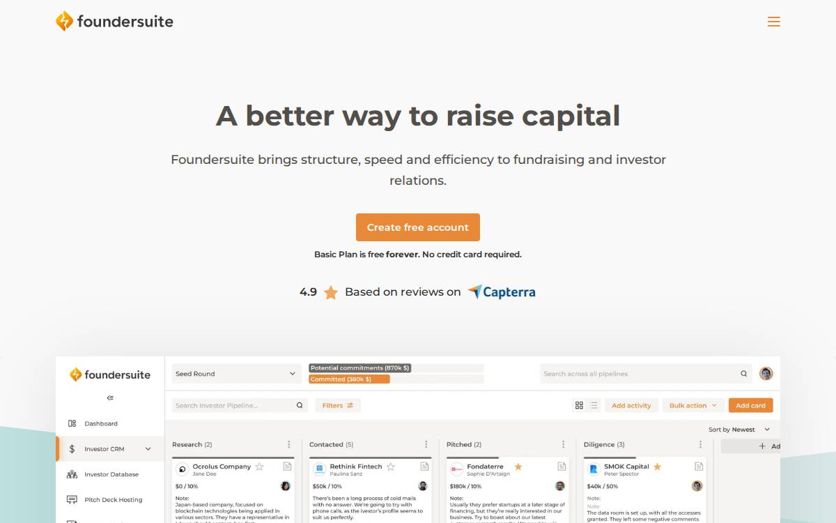 Foundersuite website preview