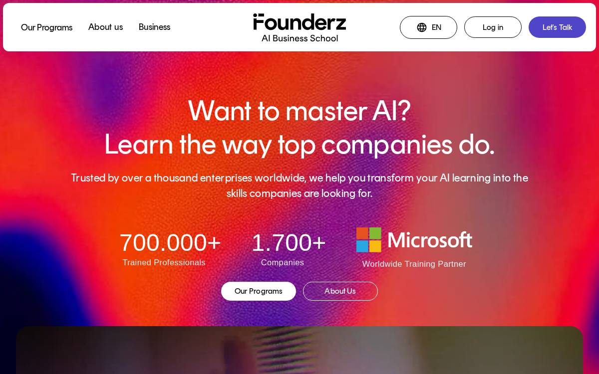 Founderz website preview