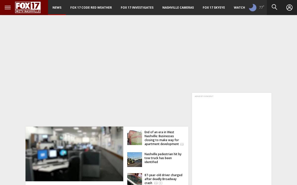 Fox17 website preview