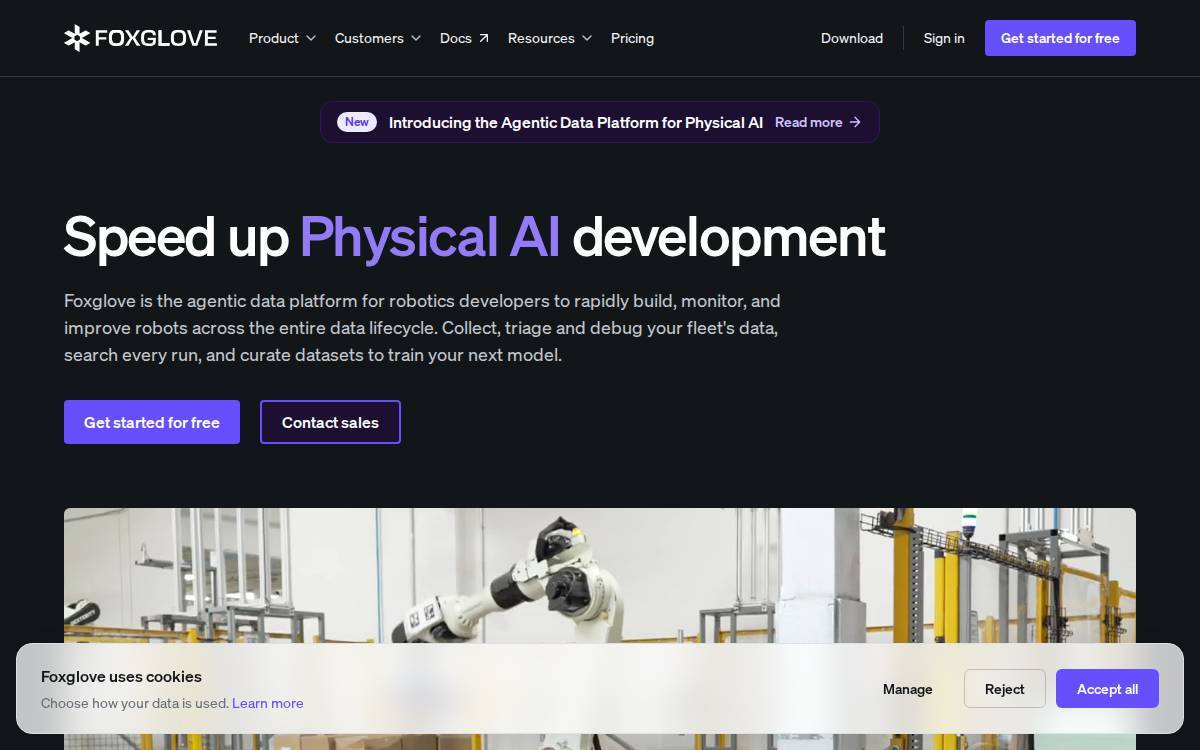 Foxglove website preview