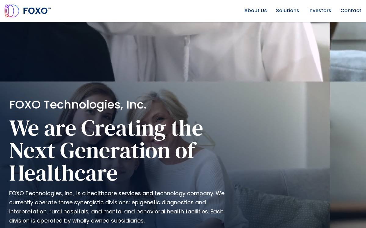 Foxo Technologies website preview