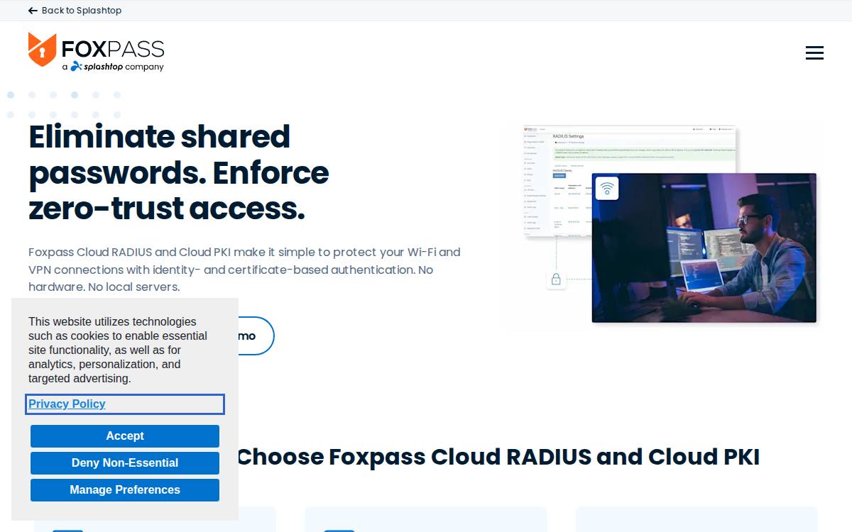 Foxpass website preview