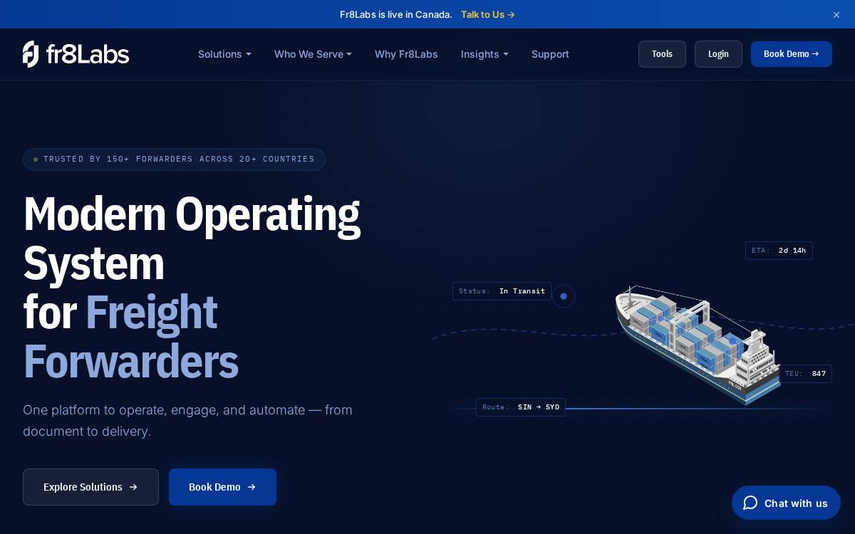 Fr8Labs website preview