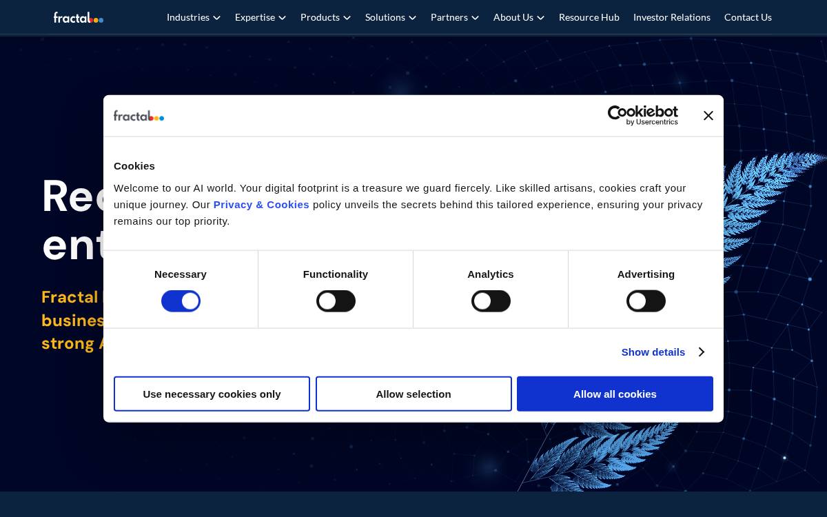 Fractal Analytics website preview