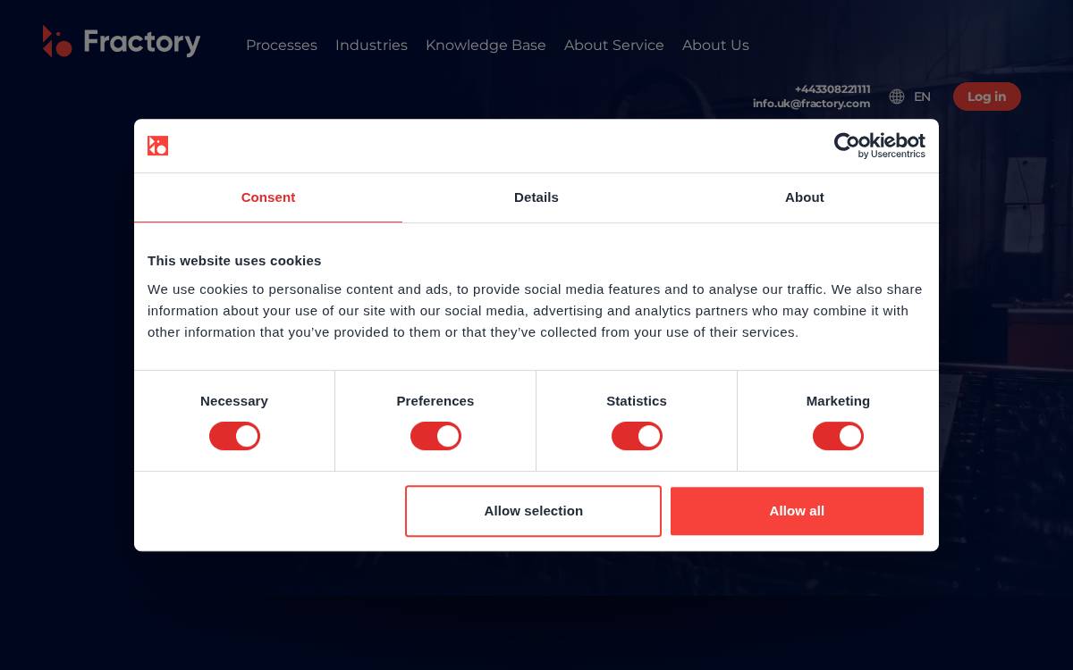 Fractory website preview