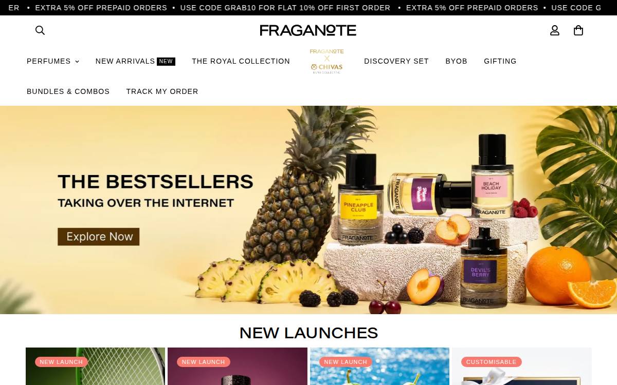 Fraganote website preview