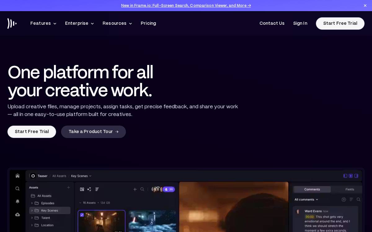 Frame website preview