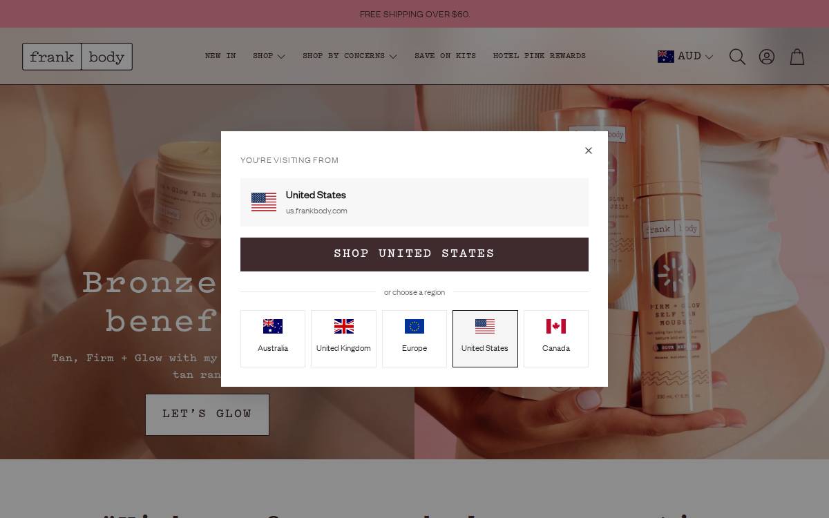 Frank Body website preview