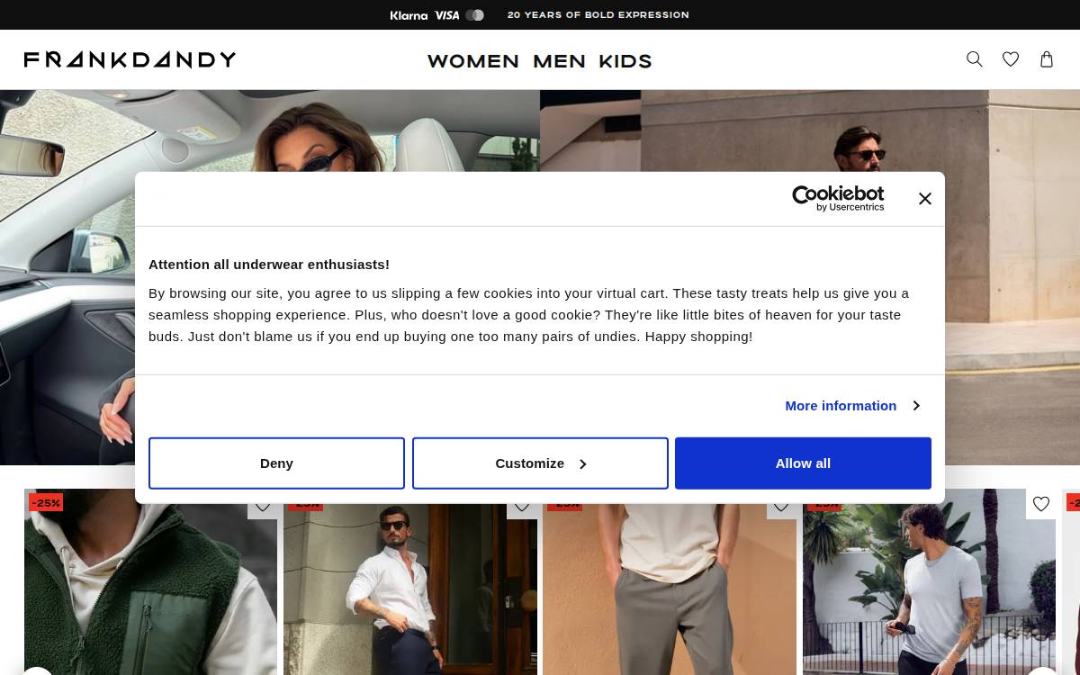 Frankdandy website preview