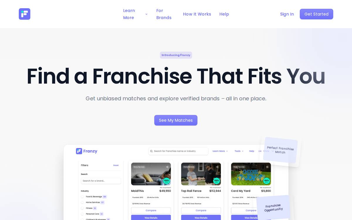 Franzy website preview