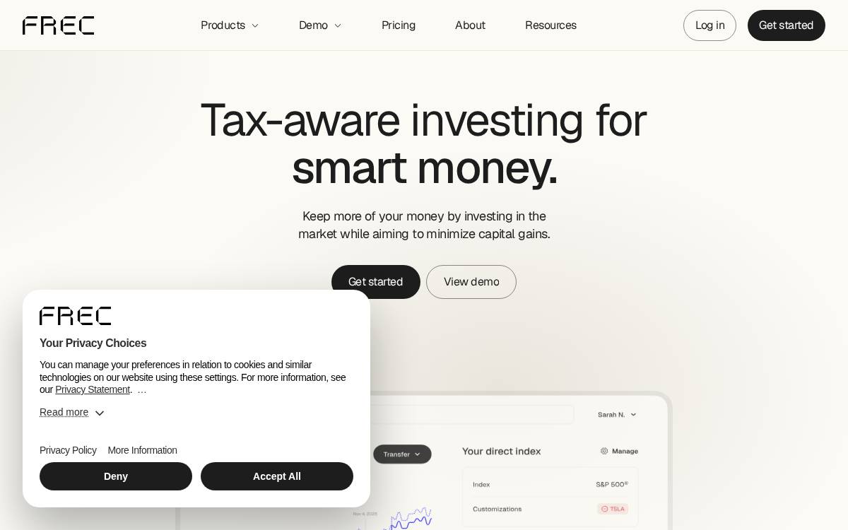 Frec website preview