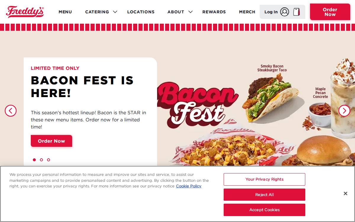 Freddy's Frozen Custard & Steakburgers website preview