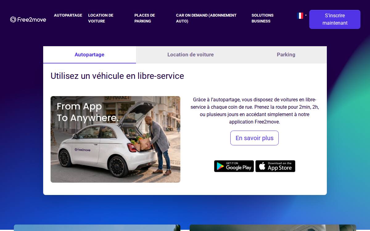 Free2Move website preview