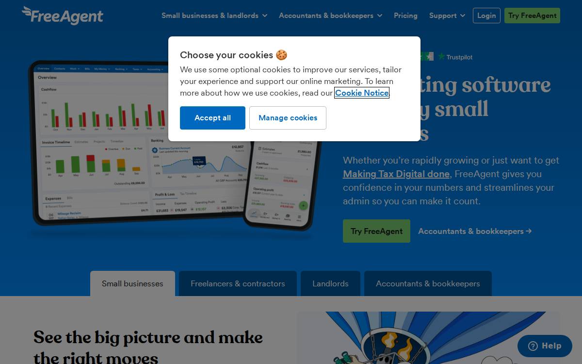 FreeAgent website preview
