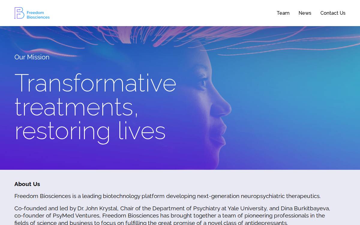 Freedom Biosciences website preview