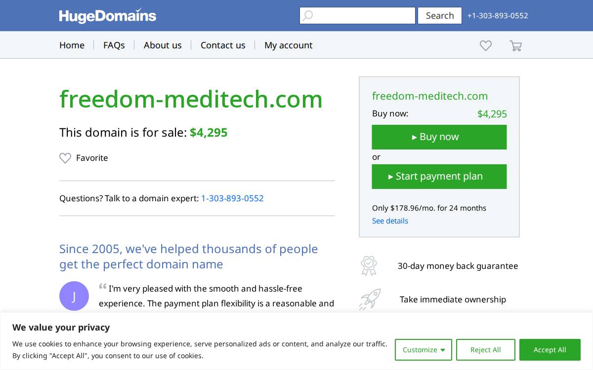 Freedom Meditech website preview