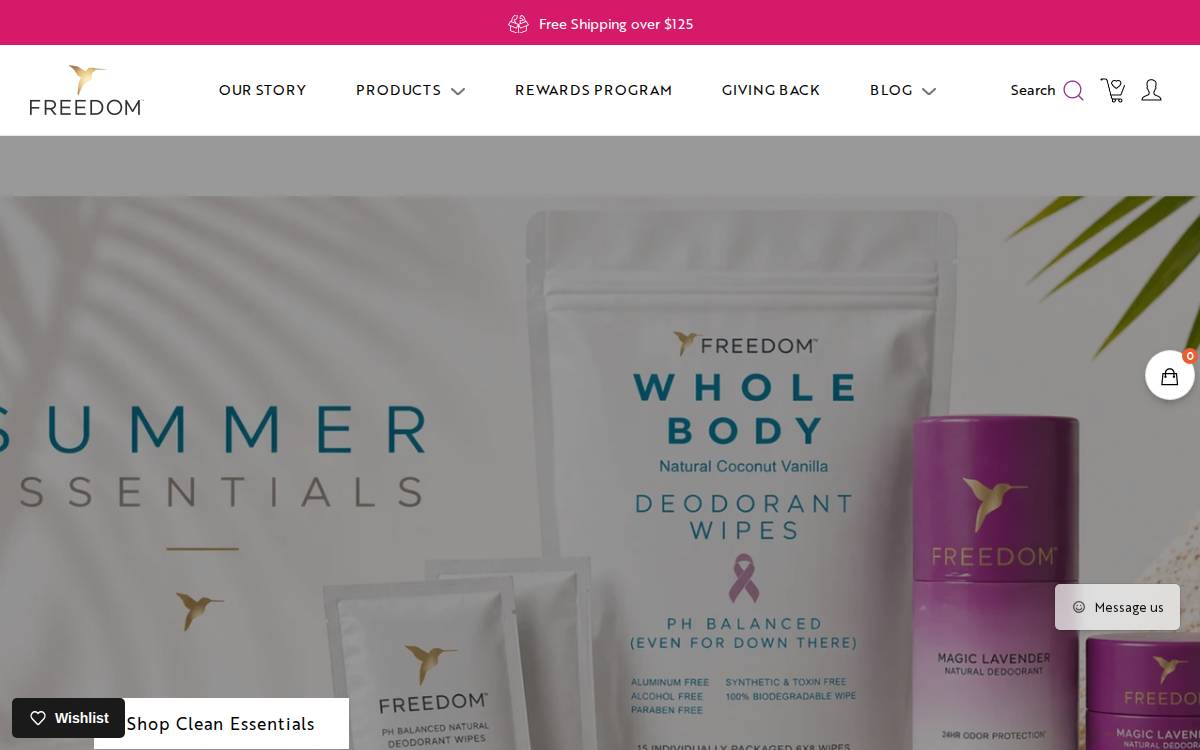 Freedom website preview