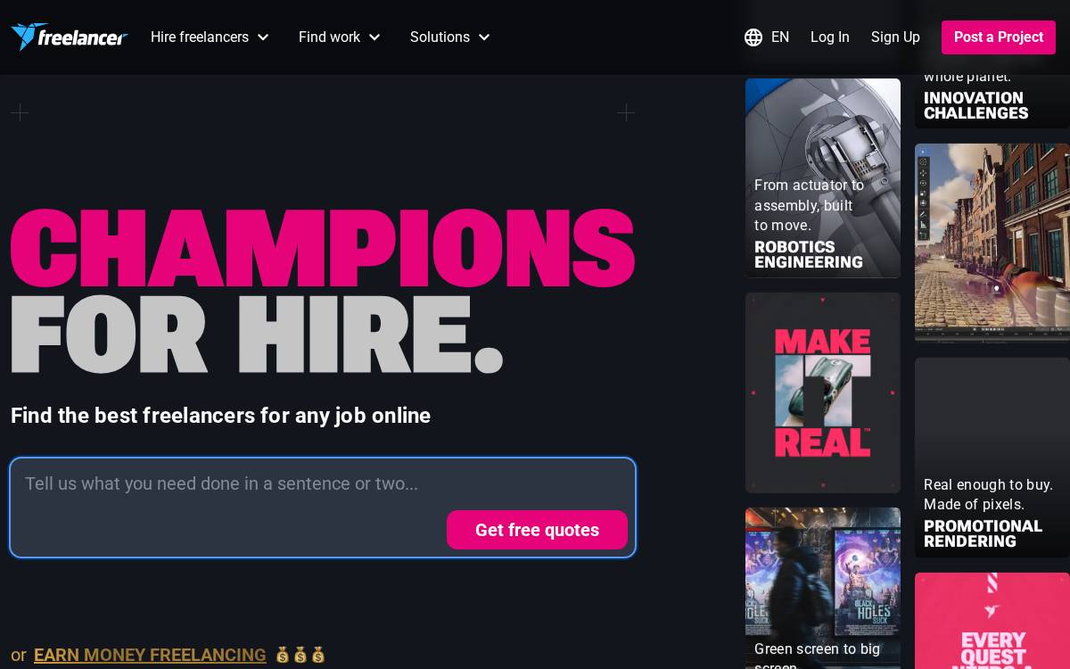 Freelancer website preview