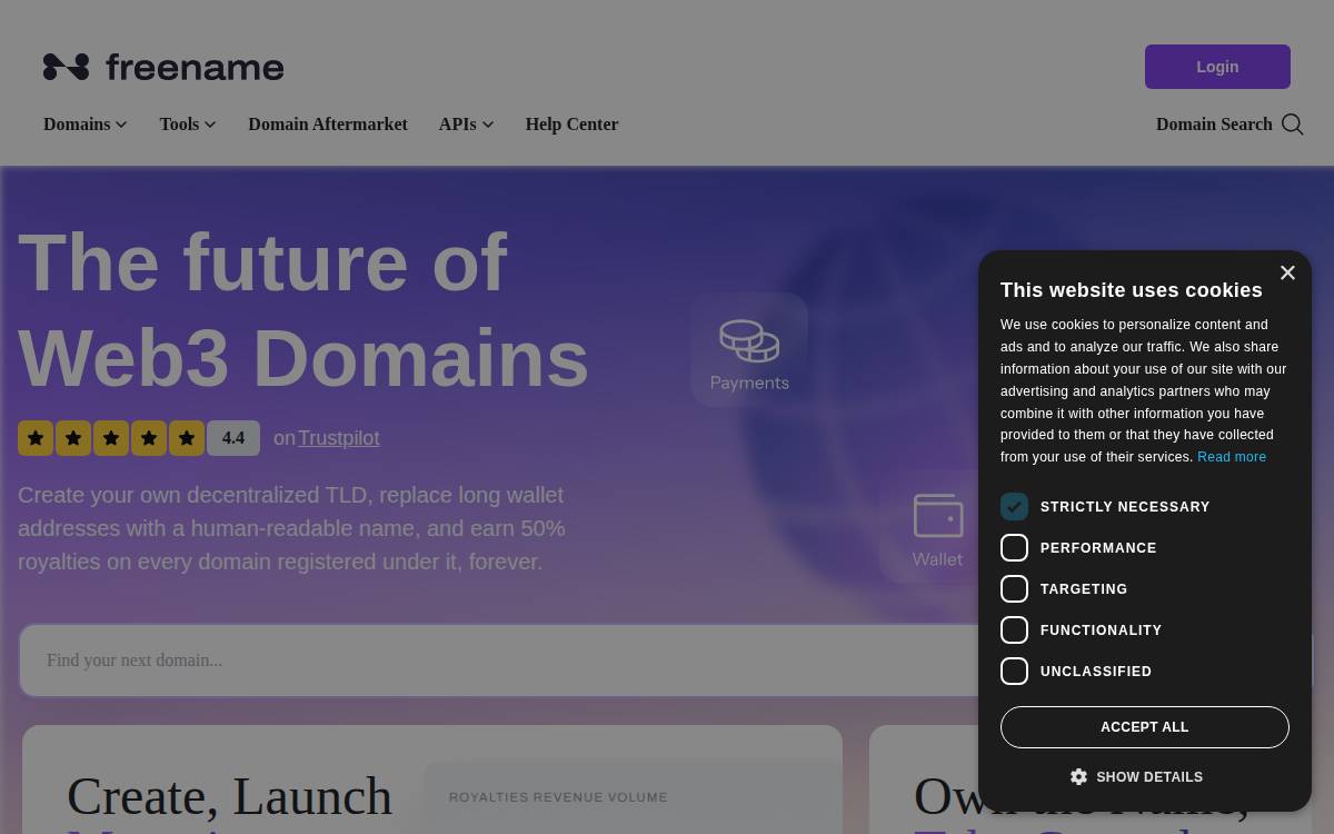 Freename website preview