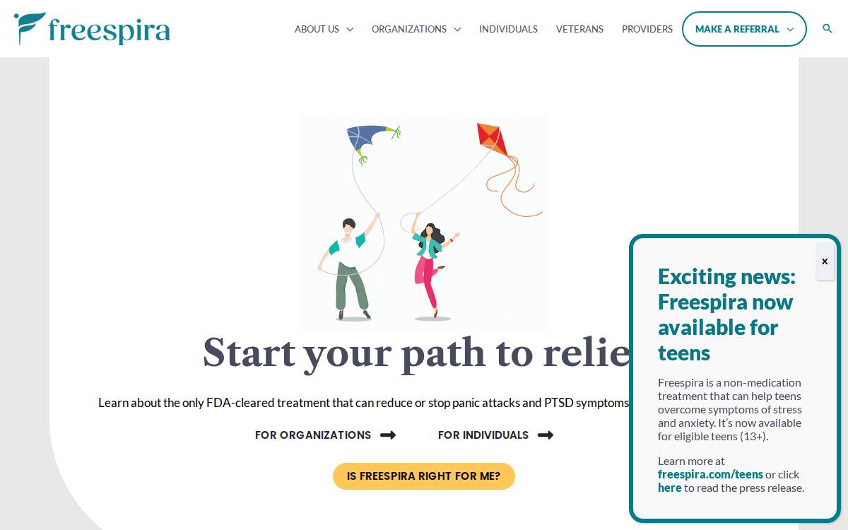 Freespira website preview