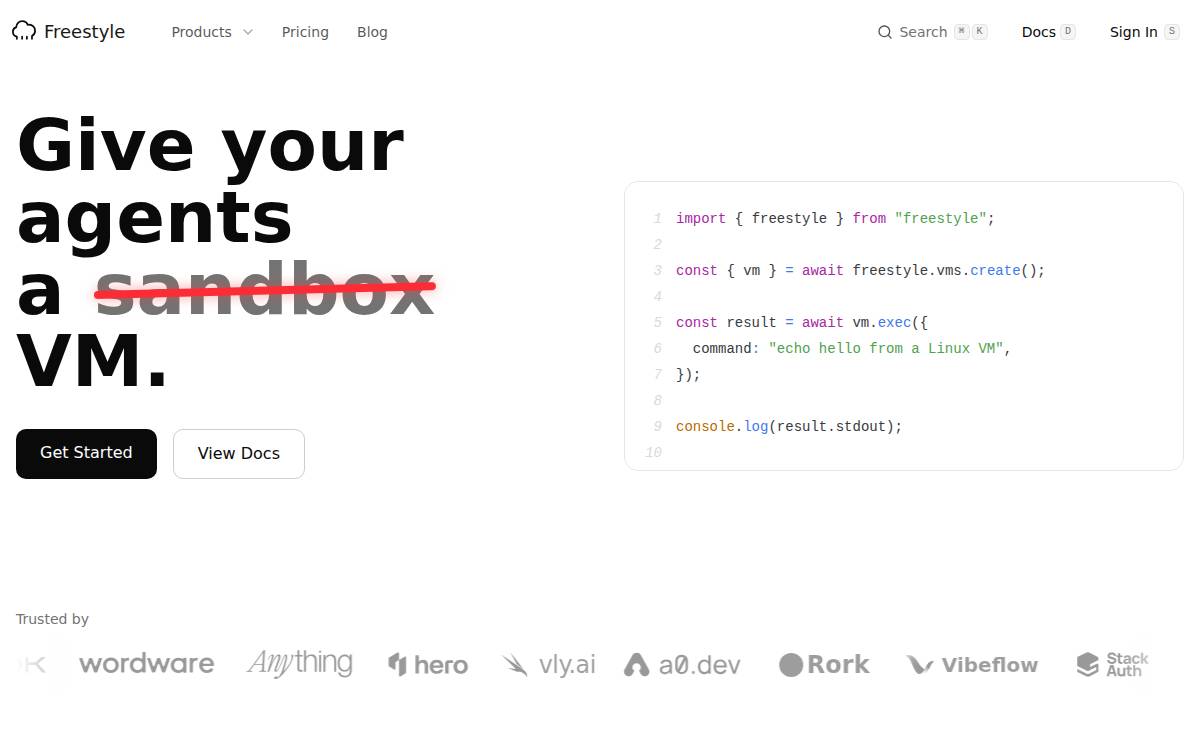 Freestyle website preview