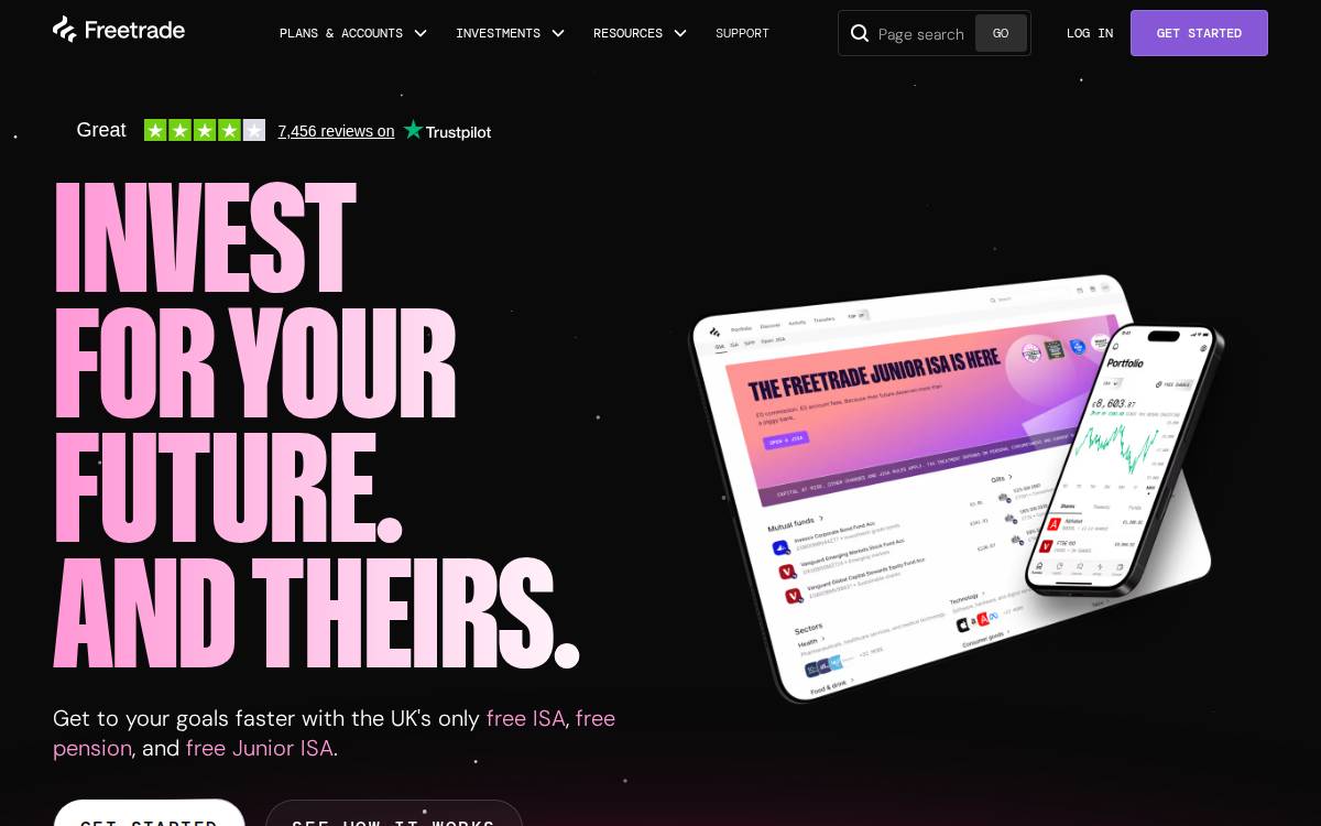 Freetrade website preview