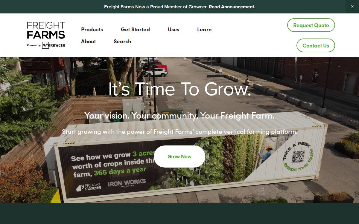 Freight Farms website preview