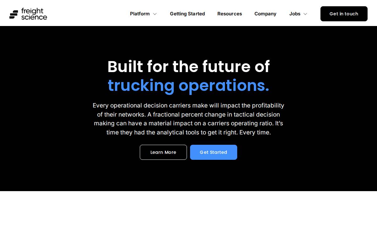Freight Science website preview