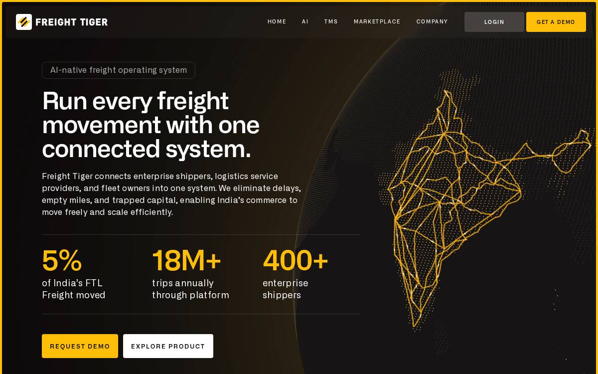 Freight Tiger website preview