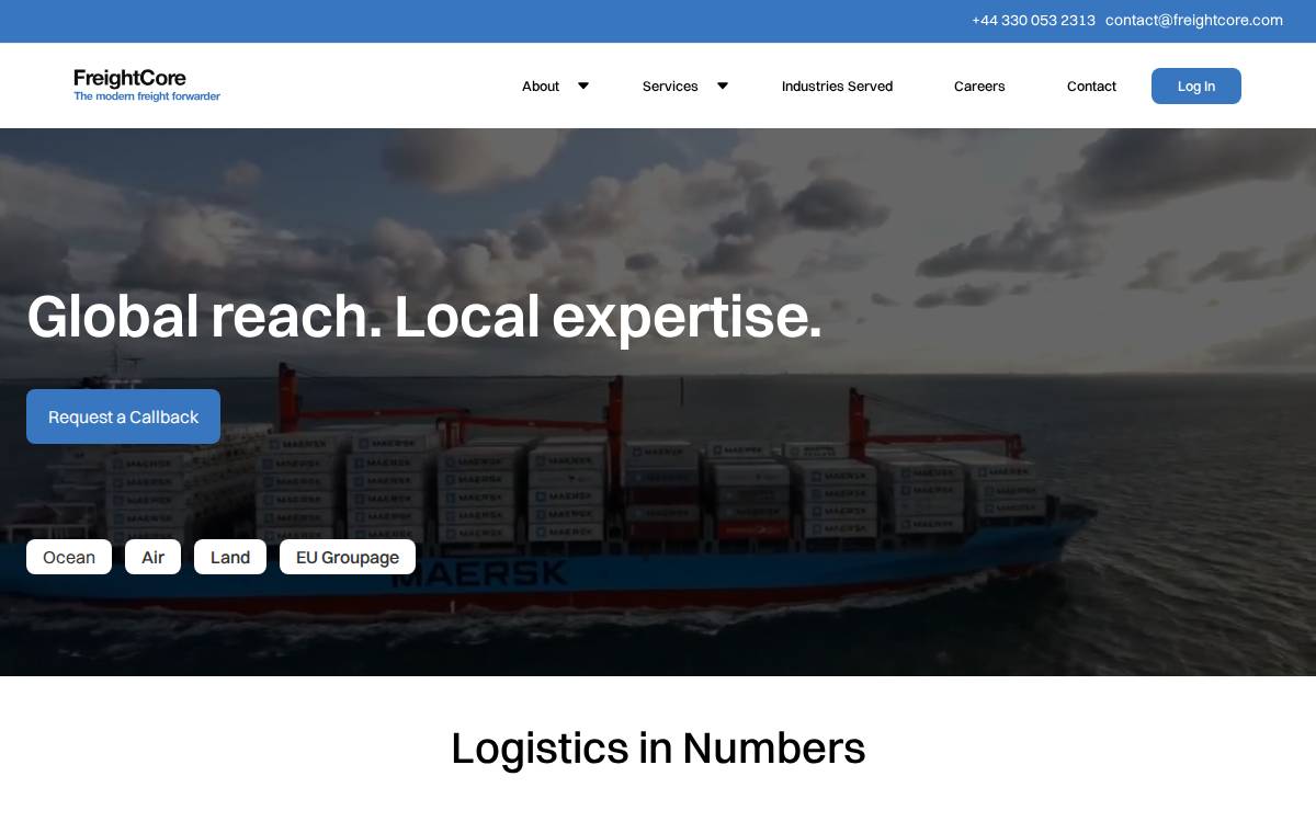 Freightcore website preview