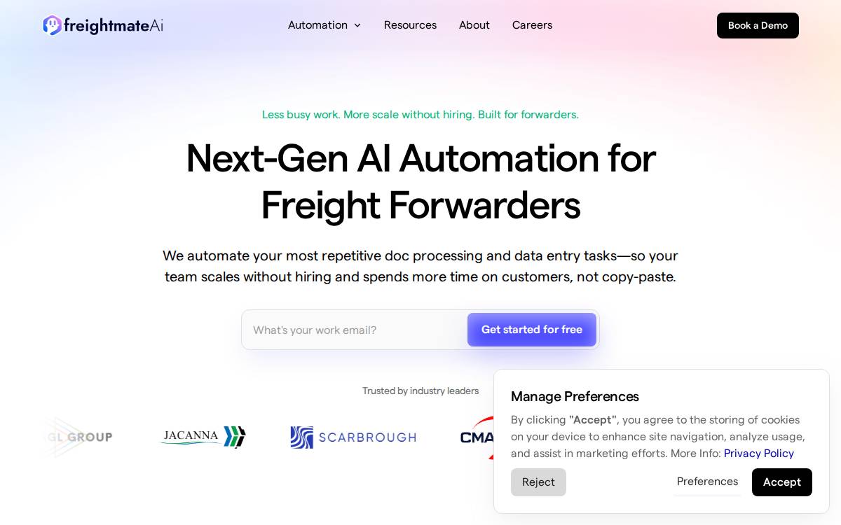 Freightmate AI website preview