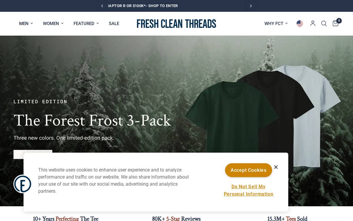 Fresh Clean Tees website preview