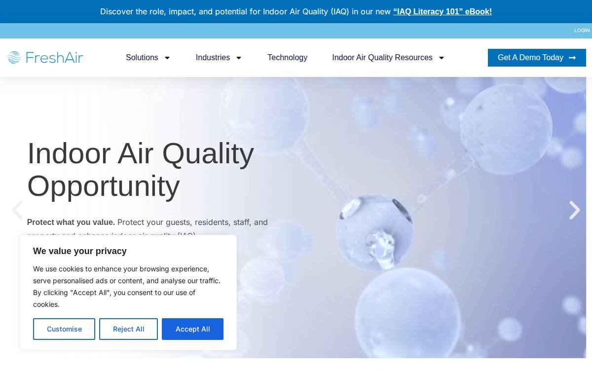 FreshAir Sensor website preview