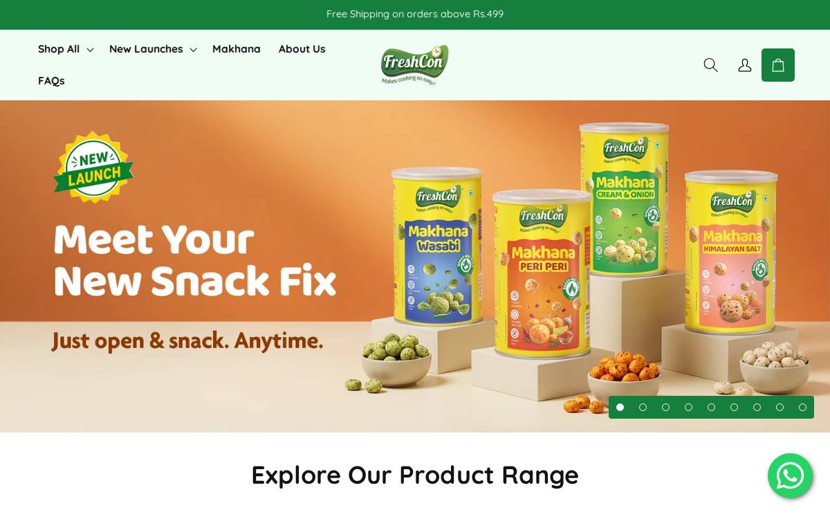 Freshconindia website preview