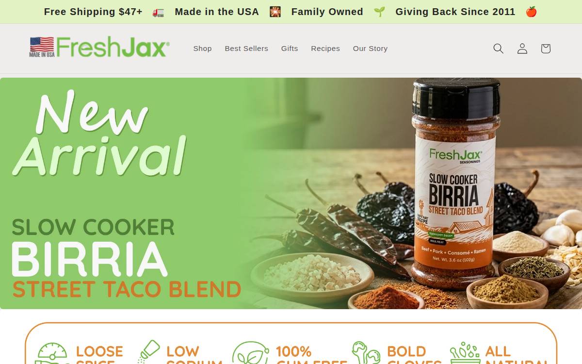 Freshjax website preview